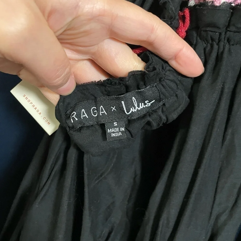 RAGA Black Maxi Dress with Multicolor Striped Bodice - Picture 5 of 9